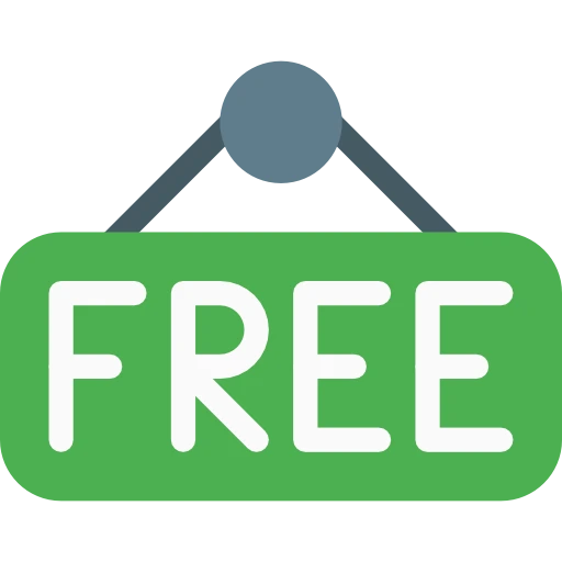 Free tag icon representing zero cost